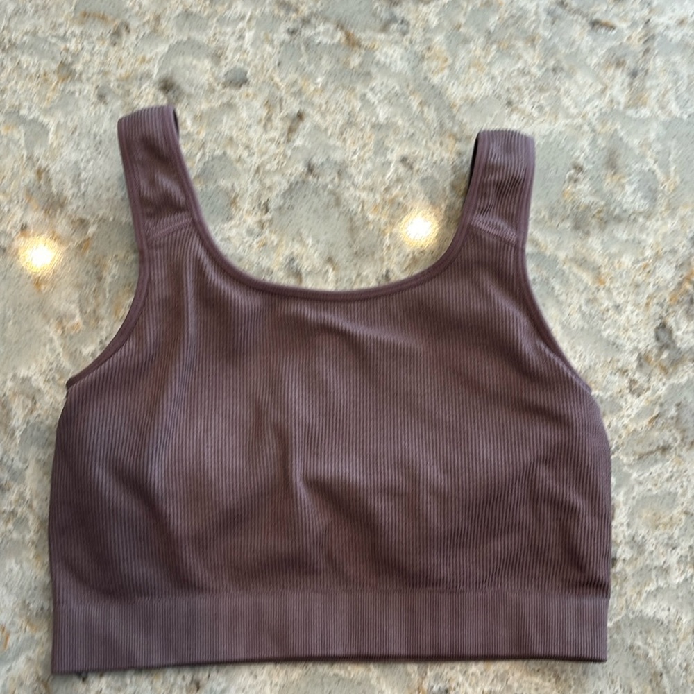 Jockey workout/seamless bra top, padded size small in neutral purple